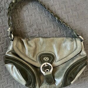 Francesco Biasia Elegant Olive Green Leather Shoulder Bag